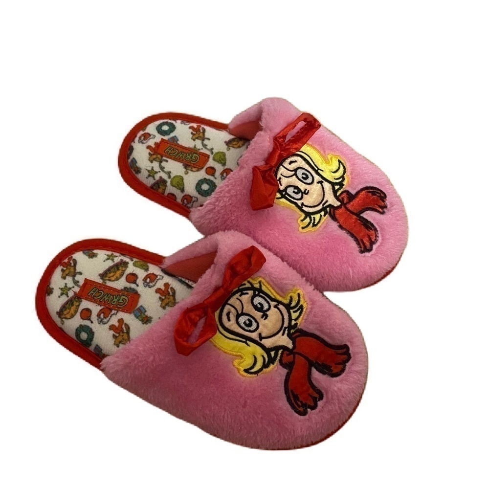Cindy Lou Who Slippers Pink Sz 9 10 Girls Kids Dr. Seuss